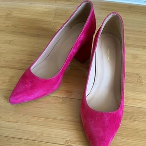 Pink suede Frank&Oak heels